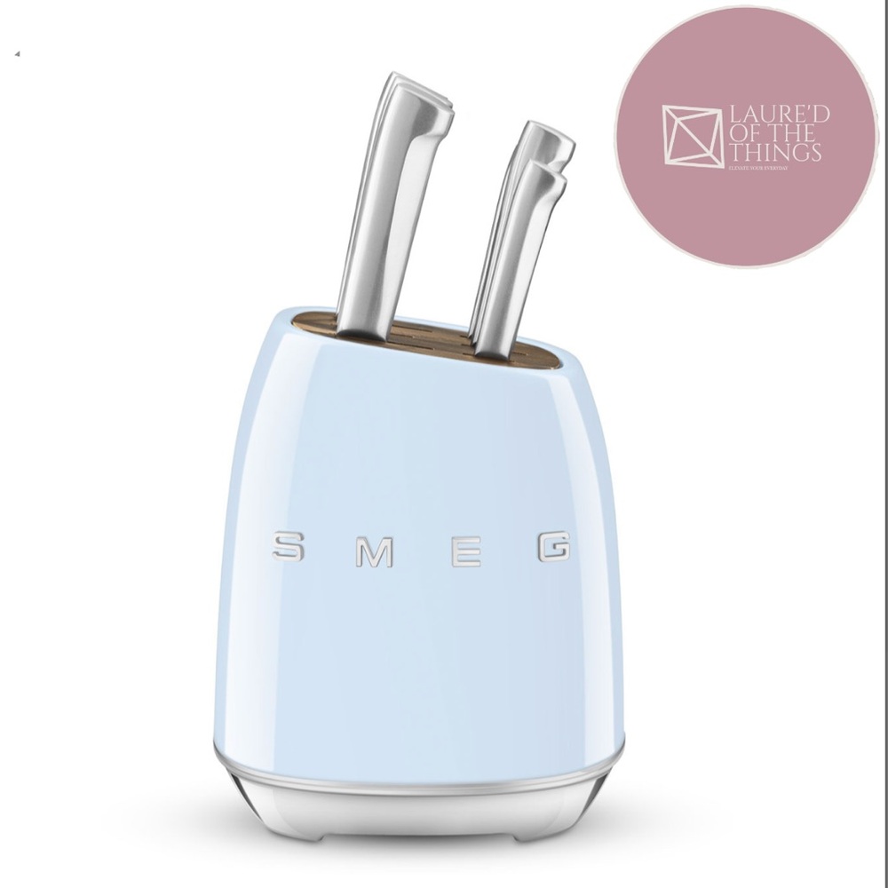 Brand New SMEG Knife Block - Baby Blue